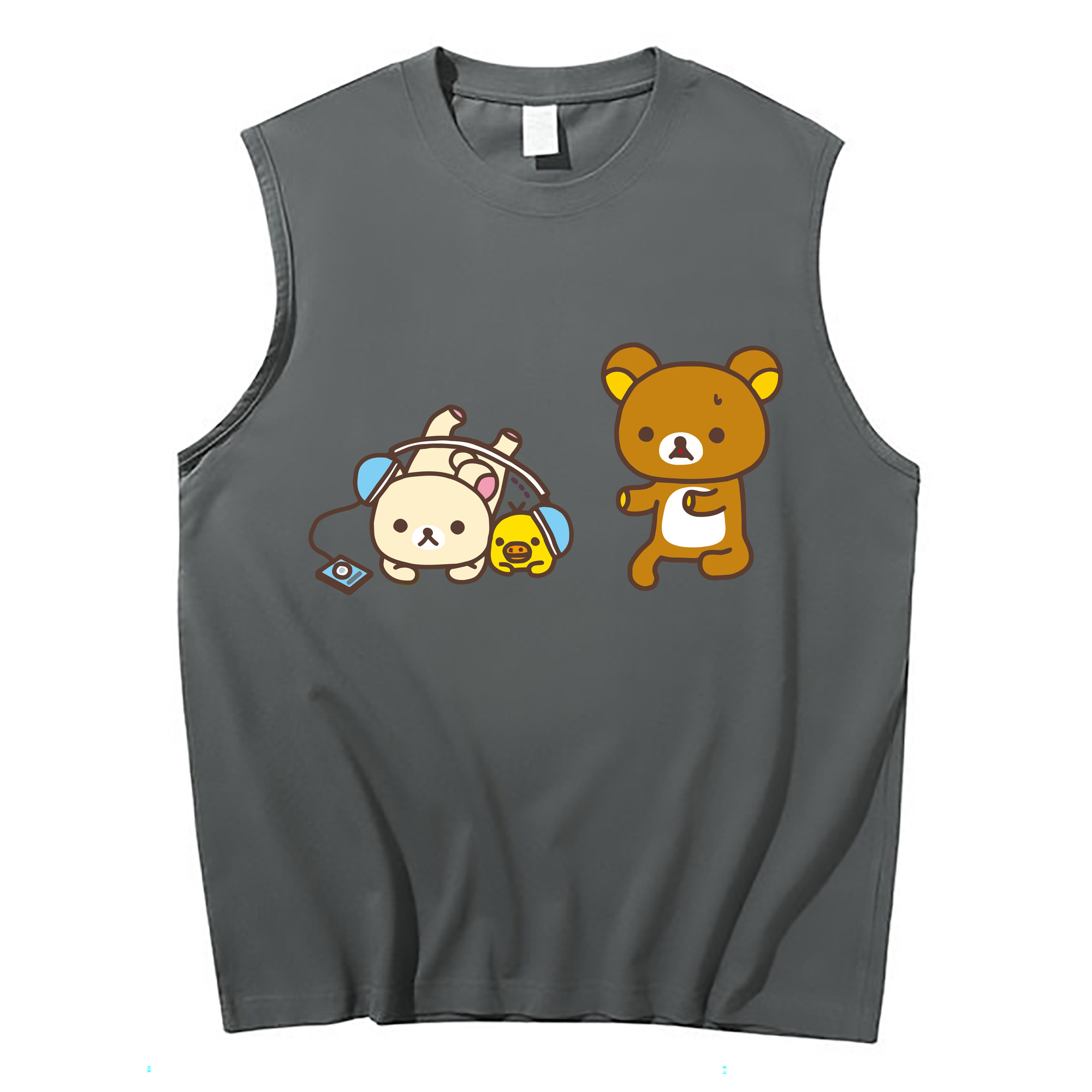 （画像用） リラックマ リラックマ キイロイトリ Rilakkuma Korilakkuma Kiiroitori コットン100％タンクトップ（フロントプリント）